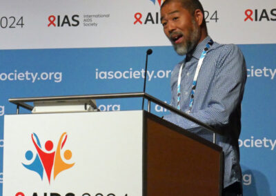 Elvin Geng speaks at the 2024 AIDS Conference