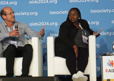 Francois Venter on a panel at the 2024 AIDS Conference.